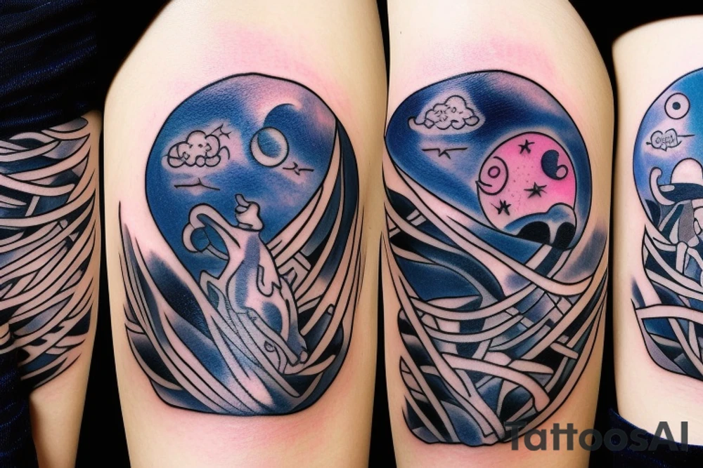 Ghost in the moon tattoo idea