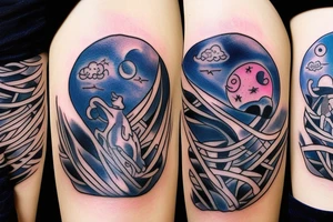 Ghost in the moon tattoo idea