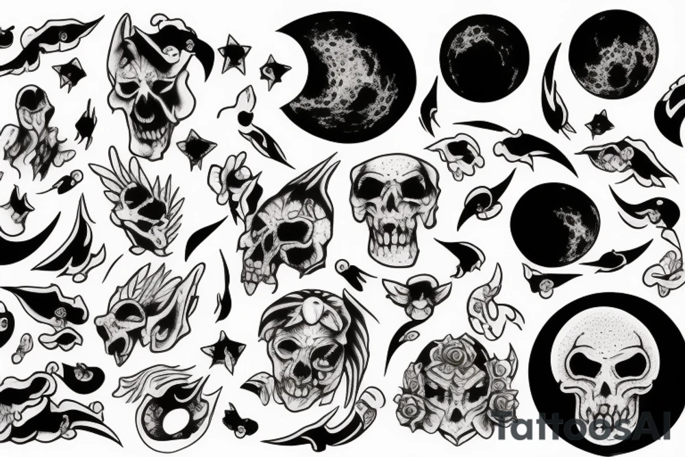 Ghost in the moon tattoo idea