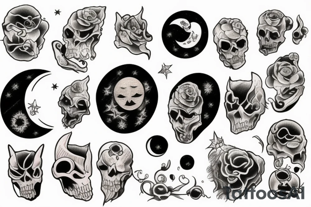 Ghost in the moon tattoo idea