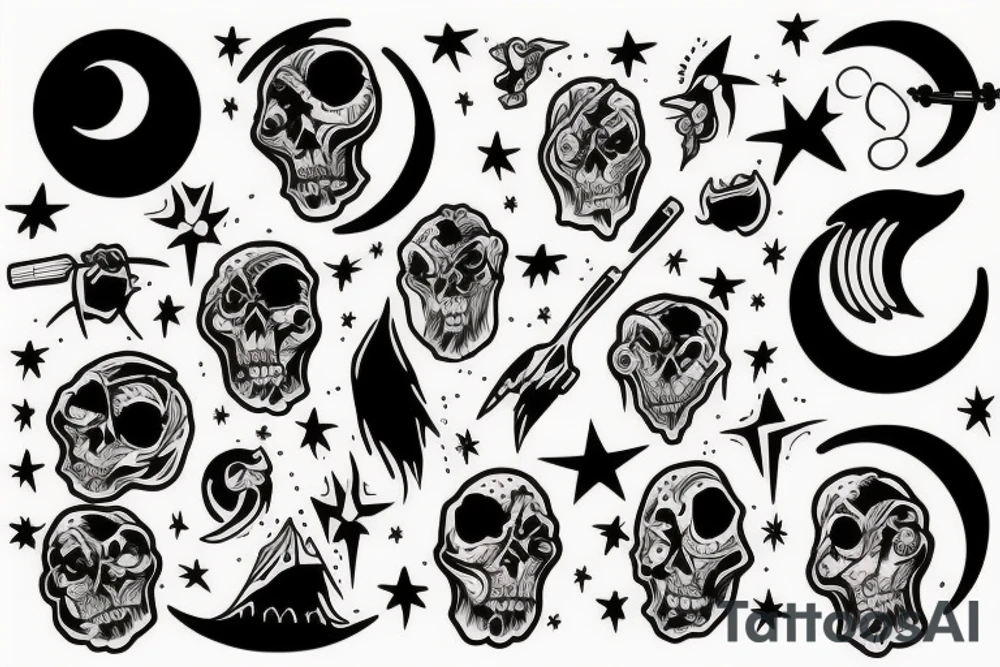 Ghost in the moon tattoo idea