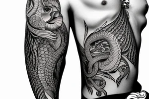 tattoo zodiac sign fish and capricorn tattoo idea