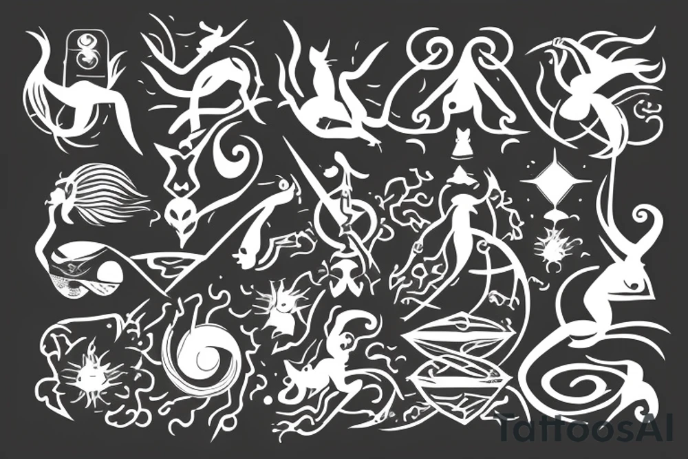 tattoo zodiac sign aquarius and capricorn tattoo idea