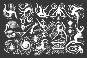 tattoo zodiac sign aquarius and capricorn tattoo idea