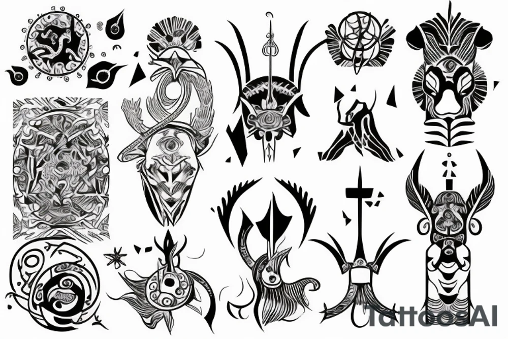 tattoo zodiac sign aquarius and capricorn tattoo idea