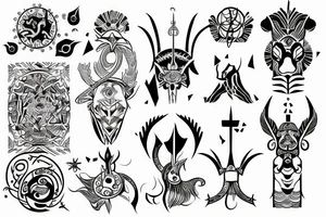 tattoo zodiac sign aquarius and capricorn tattoo idea