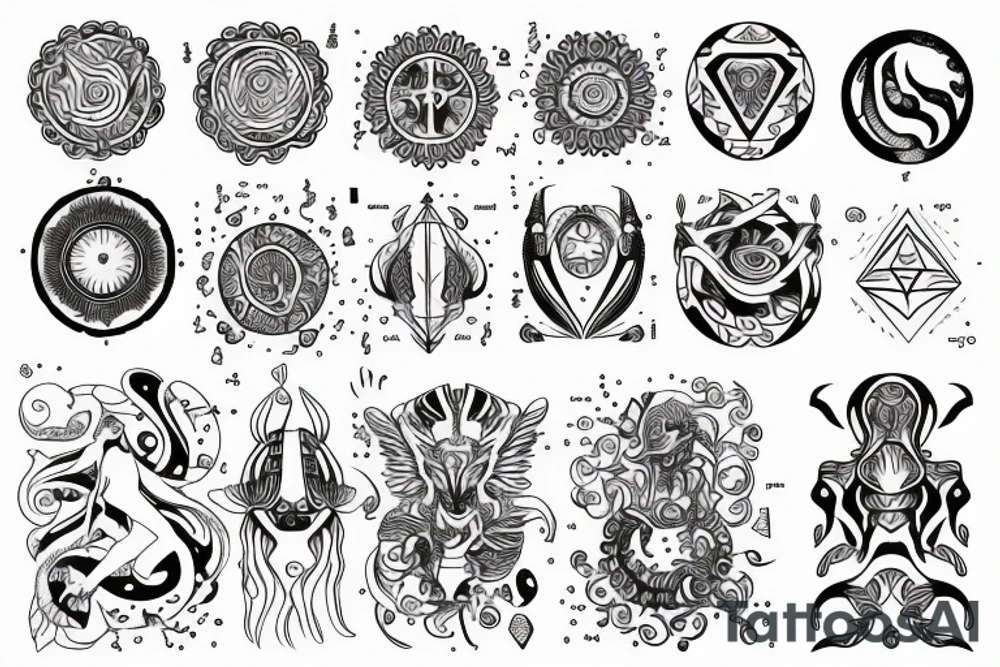 tattoo zodiac sign aquarius and capricorn tattoo idea