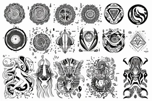 tattoo zodiac sign aquarius and capricorn tattoo idea