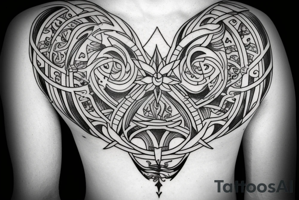 tattoo zodiac sign aquarius and capricorn tattoo idea