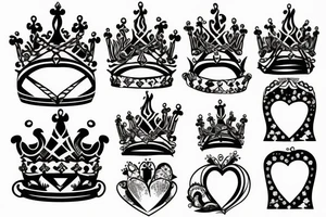 Fire heart queen crown tattoo idea