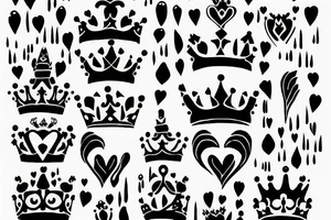 Fire heart queen crown tattoo idea