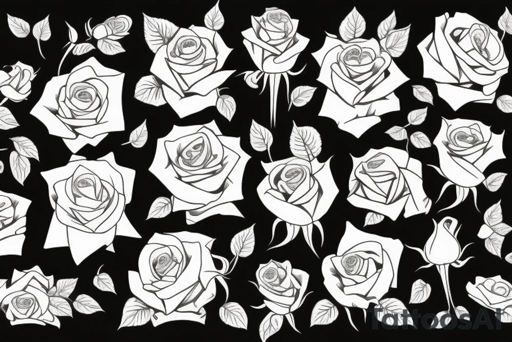 Roses with the initials 'e' and 'b' incorporated in it tattoo idea