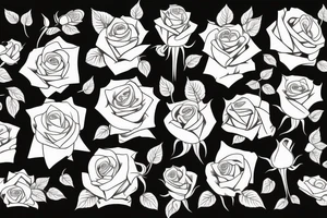 Roses with the initials 'e' and 'b' incorporated in it tattoo idea