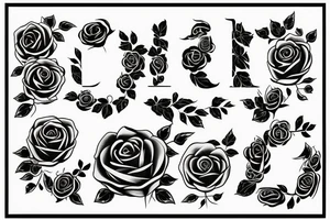 Roses with the initials 'e' and 'b' incorporated in it tattoo idea