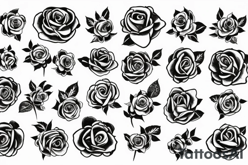 Roses with the letter E tattoo idea
