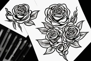 Roses with the letter E tattoo idea
