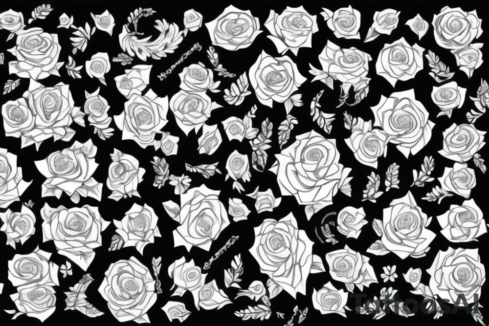 Roses with the letter E tattoo idea