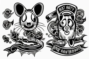 rat with two heads tattoo idea