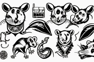 rat with two heads tattoo idea