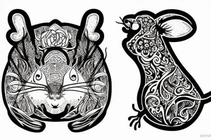 rat with two heads tattoo idea