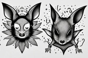 rat and bat tattoo idea