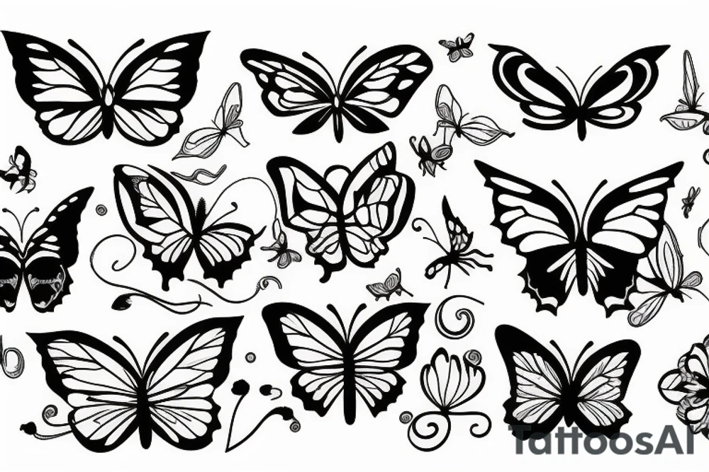 Burning butterfly tattoo idea