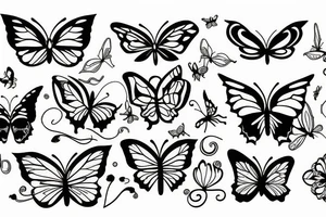 Burning butterfly tattoo idea