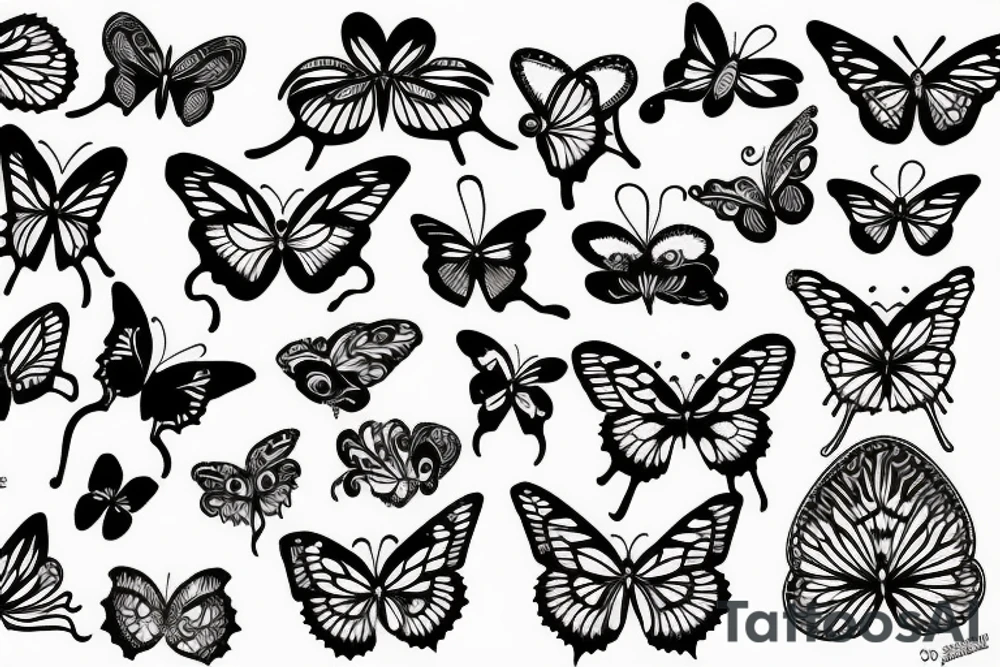 Burning butterfly tattoo idea