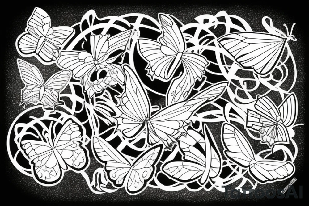 Burning butterfly tattoo idea