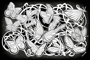 Burning butterfly tattoo idea