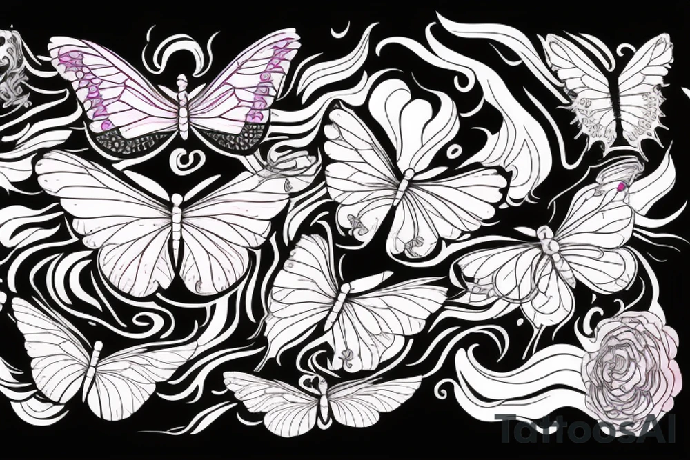 Burning butterfly tattoo idea
