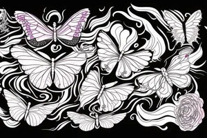 Burning butterfly tattoo idea