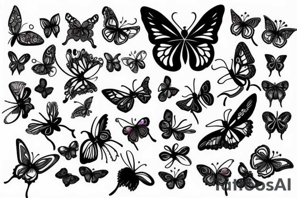 Burning butterfly tattoo idea