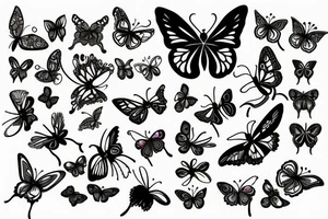 Burning butterfly tattoo idea