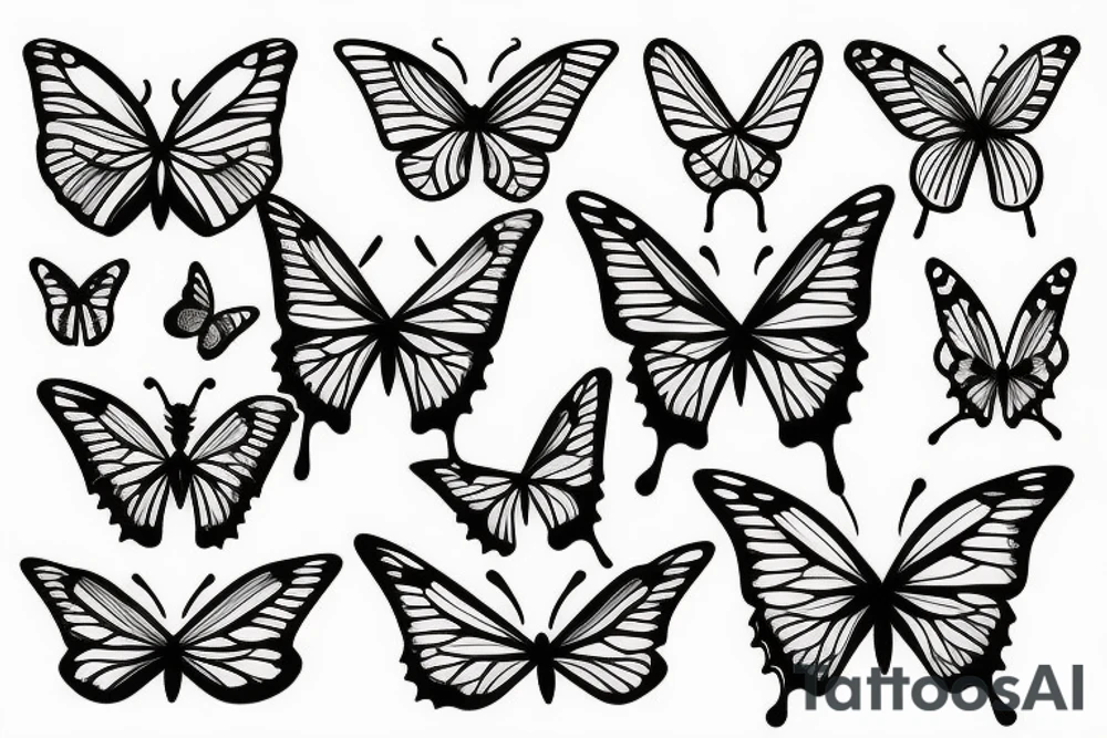 Burning butterfly tattoo idea
