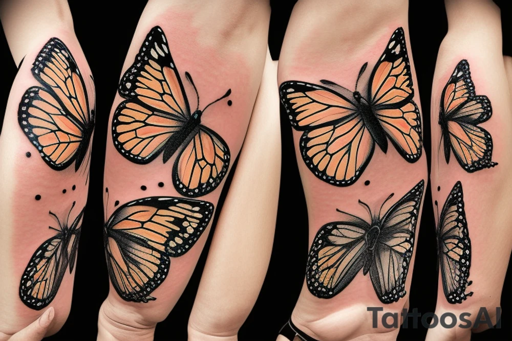 Burning butterfly tattoo idea