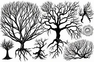 A tree transforming from a natural to a digital form tattoo idea