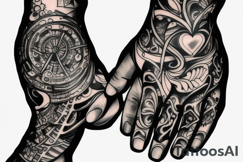 Two hands touching each others firgers tattoo idea