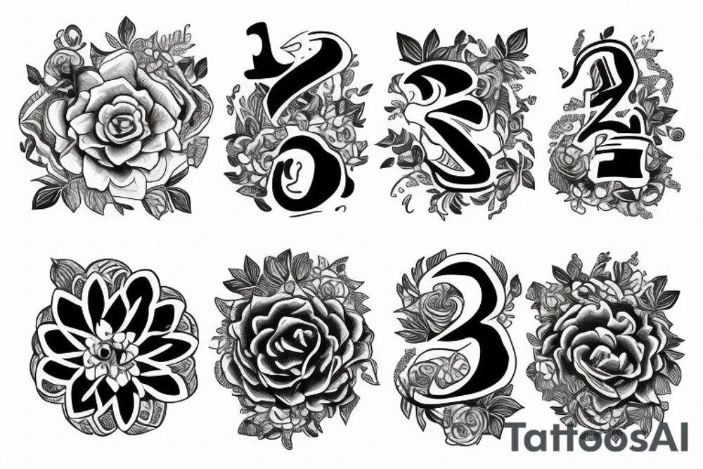 the number 12 and 21 combined tattoo idea