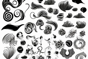 under boob wavy style tattoo idea