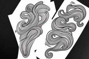 under boob wavy style tattoo idea