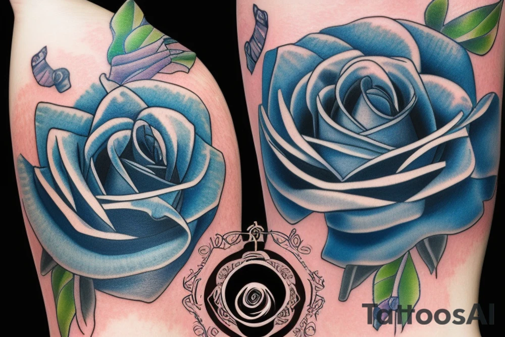5 blue chiffon rose of sharon’s tattoo idea