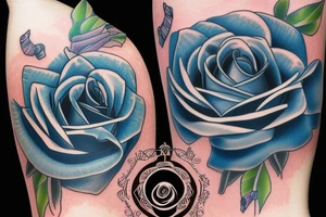 5 blue chiffon rose of sharon’s tattoo idea