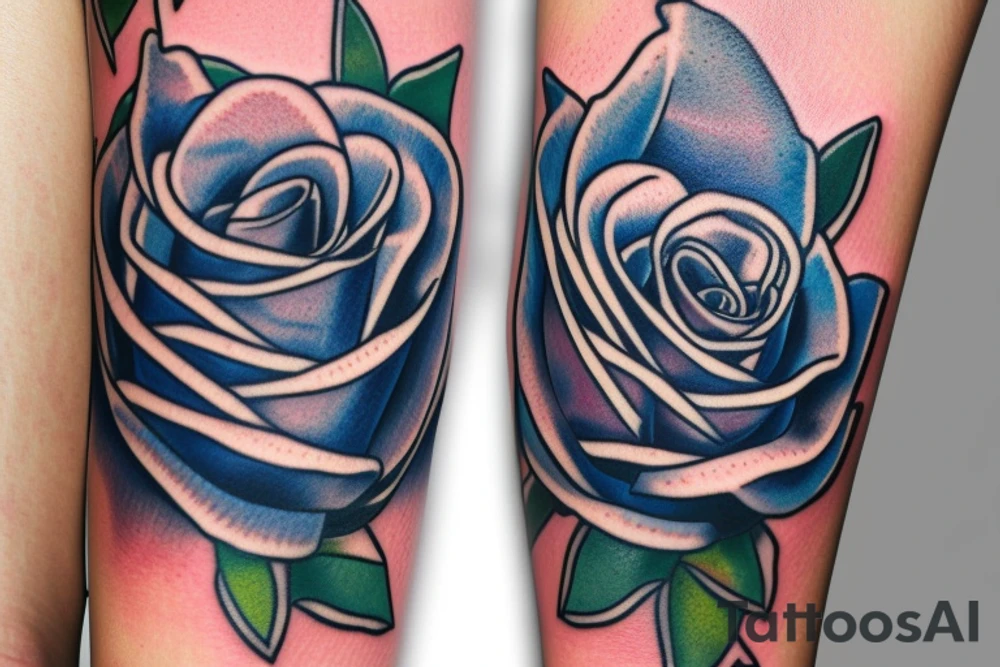 blue chiffon rose of sharon’s tattoo idea