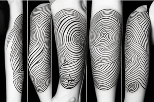 wavy star and moon tattoo idea