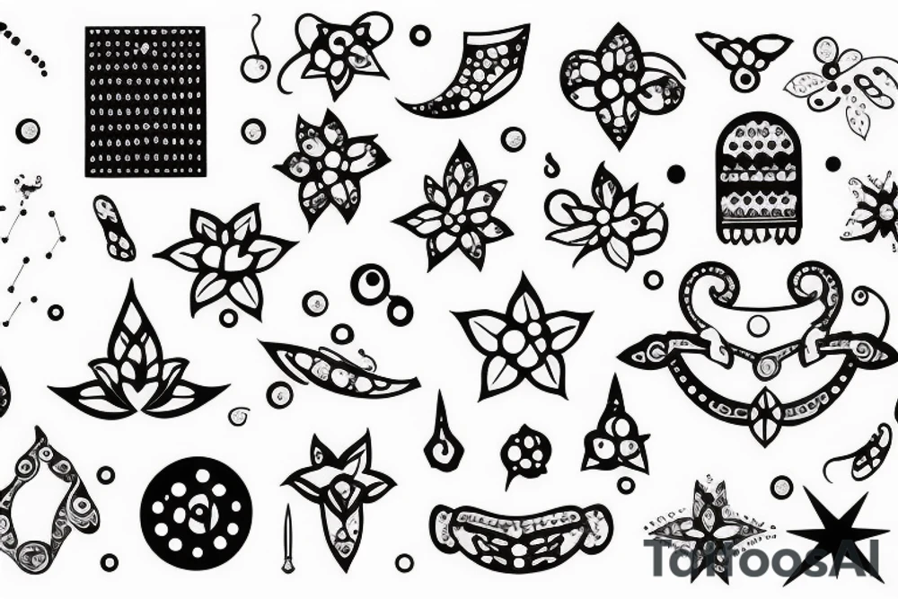 arch with dots and sparkles tattoo idea