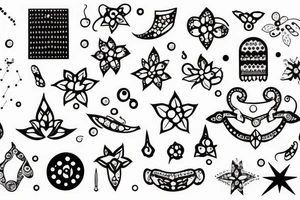arch with dots and sparkles tattoo idea
