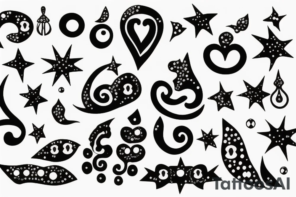 arch with dots and sparkles tattoo idea