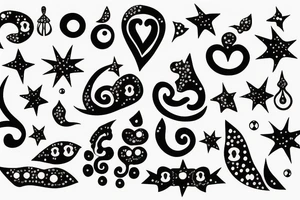arch with dots and sparkles tattoo idea