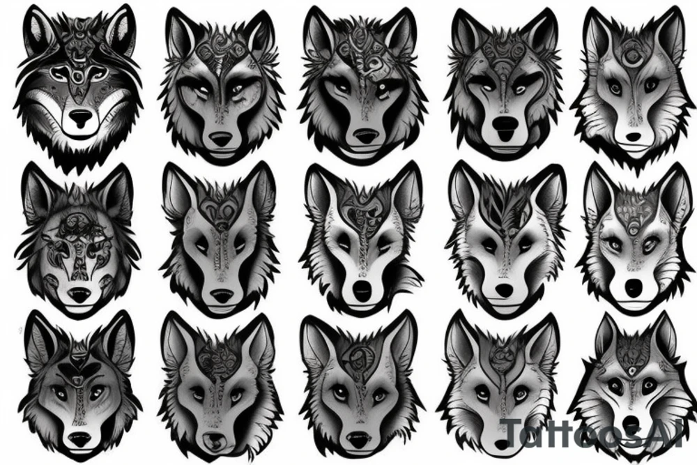 monk wolf tattoo idea